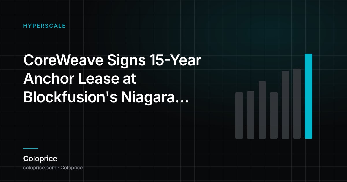 CoreWeave Signs 15-Year Anchor Lease at Blockfusion's Niagara Falls AI Campus