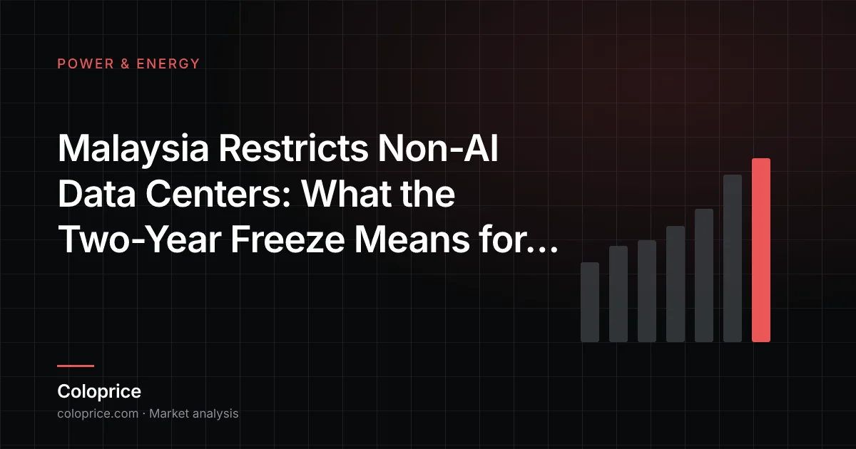 马来西亚限制非 AI 数据中心：两年冻结期对东南亚意味着什么