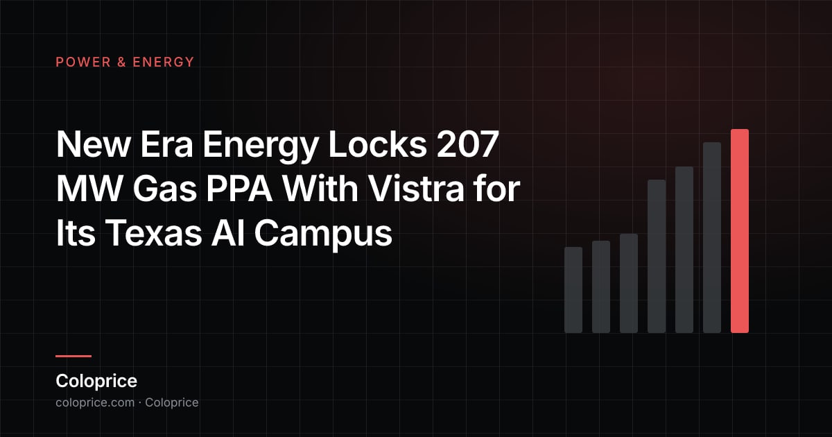 New Era Energy Locks 207 MW Gas PPA With Vistra for Its Texas AI Campus