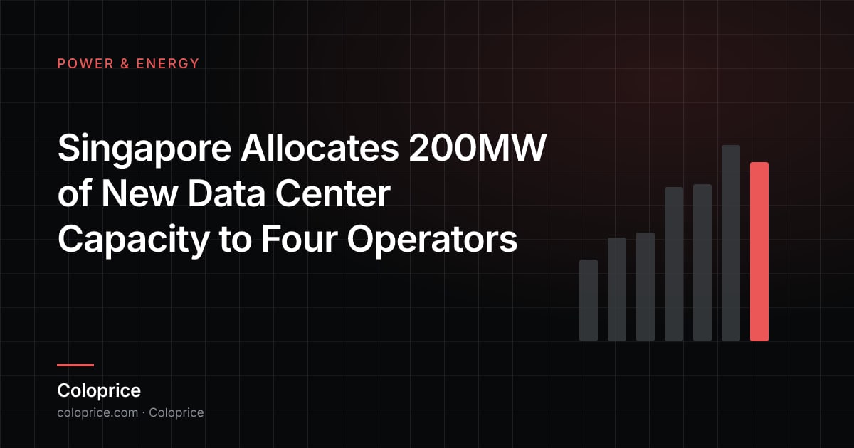 Singapore Phân bổ 200MW Công suất Trung tâm Dữ liệu Mới cho Bốn Nhà khai thác